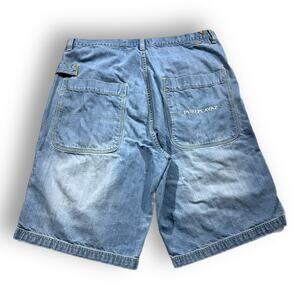 Men's Baggy PUREPLAYZ JEANS Denim Shorts Jorts Light-Wash 38x14